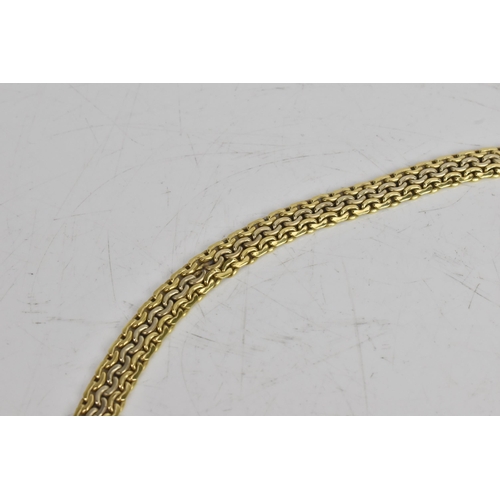 41 - An 18ct gold flat link chain necklace, having a bolt ring clasp, stamped 750, 43.5cm, 22.8 grams
If ... 