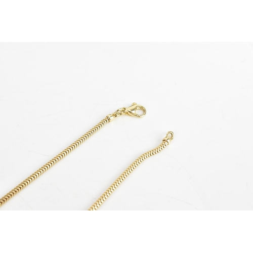 63 - A 9ct yellow gold snake chain link necklace, having a lobster clasp, stamped 375, 46cm, 9.4 grams
If... 