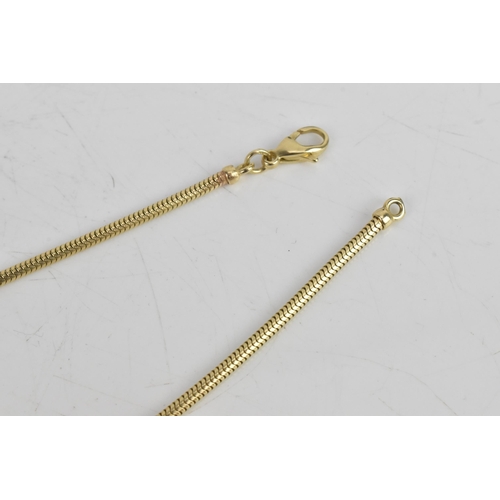 64 - A 9ct yellow gold snake chain link necklace, having a lobster clasp, stamped 9K, 41.5cm, 11.3 grams
... 