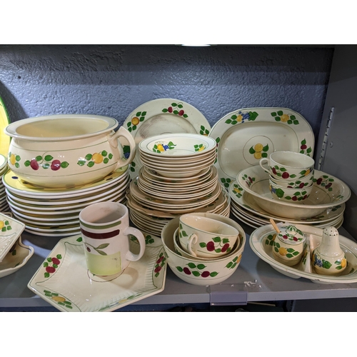 327 - Mixed ceramics to include an Italian part dinner service with an olive leaf pattern, along with a Ro... 