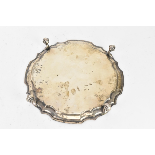 254 - An Elizabeth II silver card tray, by J B Chatterley & Sons Ltd, hallmarked Birmingham 1966, having a... 