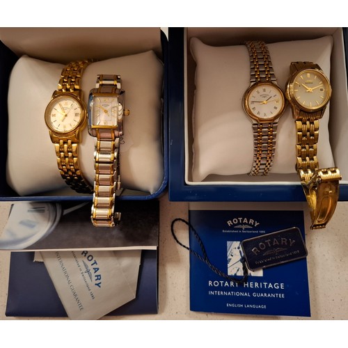 311 - Three ladies Rotary wristwatches and a ladies Citizen Eco-Drive watch together with 3 Rotary watch b... 