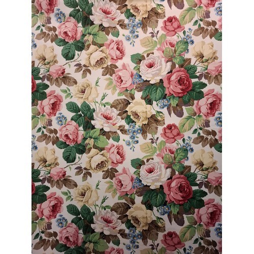 401 - Sanderson-'Chelsea', circa 1988, a 3m long x 140cm wide bolt of rose floral wax cotton material and ... 