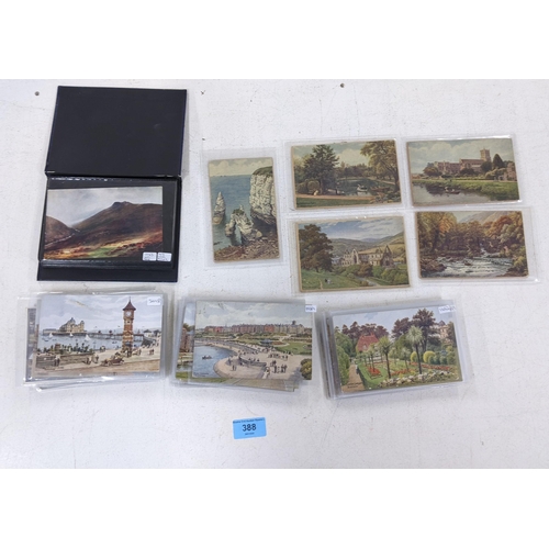 388 - Approximately 40 postcards, mostly loose and five postcards by A.R Quinton stuck on boards and other... 