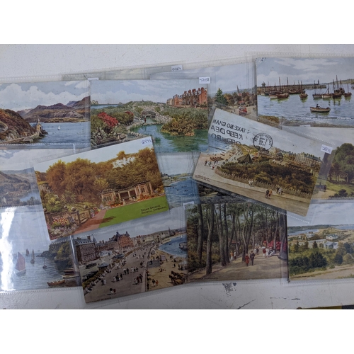 388 - Approximately 40 postcards, mostly loose and five postcards by A.R Quinton stuck on boards and other... 