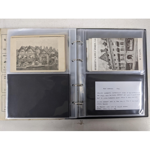 389 - Approximately 220 postcards displayed in four albums depicting scenes from Windsor Castle, Windsor a... 