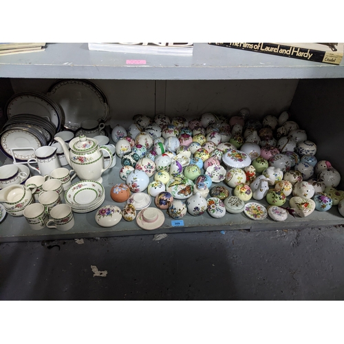 309 - A mixed lot of ceramics to include a collection of pomanders, Copeland Spode coffee set, Royal Doult... 