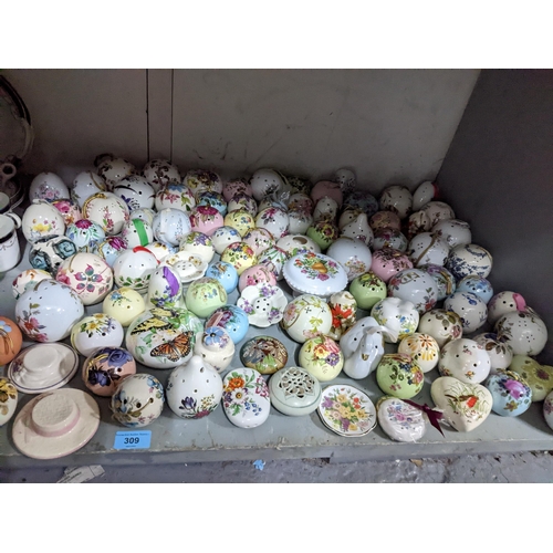 309 - A mixed lot of ceramics to include a collection of pomanders, Copeland Spode coffee set, Royal Doult... 