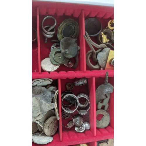 386 - A collection of metal detector finds to include silver jewellery, coinage and other items Location:S... 