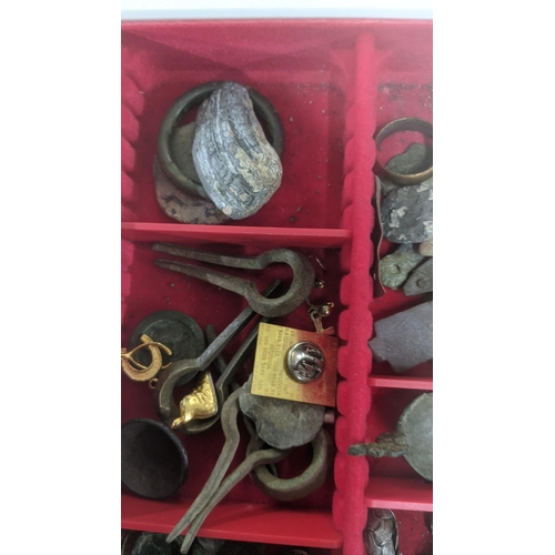 386 - A collection of metal detector finds to include silver jewellery, coinage and other items Location:S... 