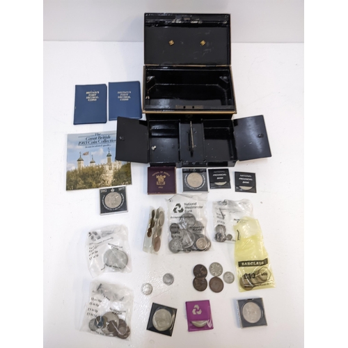 399 - A collection of coins to include a selection of pre WWI coinage weighing 247.3g, a 1983 uncirculated... 