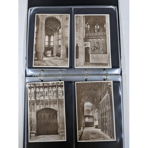 493 - Approximately 187 postcards displayed in three albums depicting Windsor Windsor Castle and St George... 