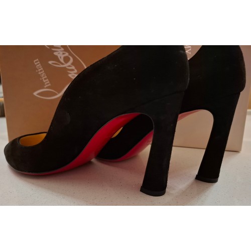 4 - Louboutin and Jimmy Choo-2 pairs of ladies shoes comprising a pair of black Louboutin 'Agneska 85' 9... 