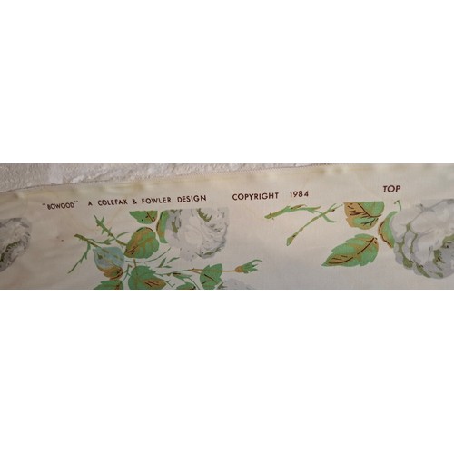 74 - Colefax & Fowler-A 1984 bolt of 'Bowood' cream chintz fabric A/F depicting wild white roses and gree... 