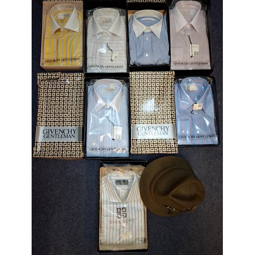 29 - Givenchy- 7 late 20th Century boxed gents 'Givenchy Gentleman' formal shirts, neck size 14.5cm and 1... 