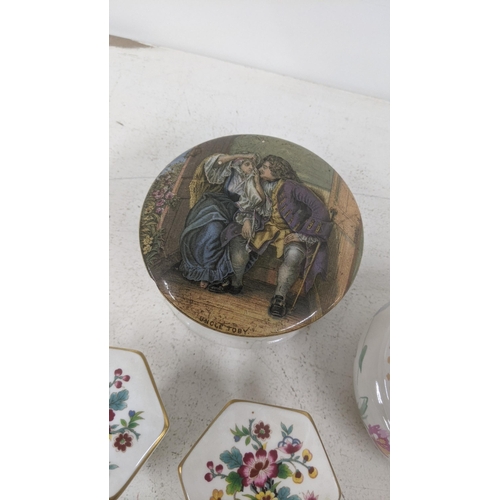 20 - A selection of 19th century later hand painted porcelain trinkets to include Limoges examples and ot... 