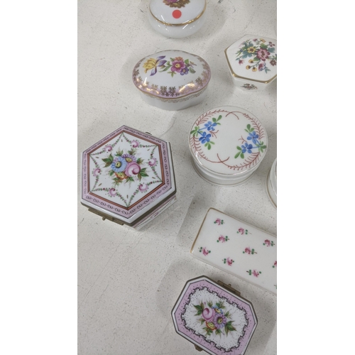 20 - A selection of 19th century later hand painted porcelain trinkets to include Limoges examples and ot... 