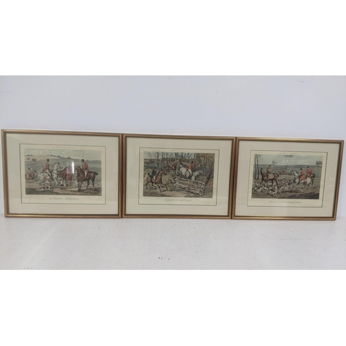 28 - Three hunting related engravings by H Alken, one example titled 'A Cross Meeting'
Location:LAF RACK
... 