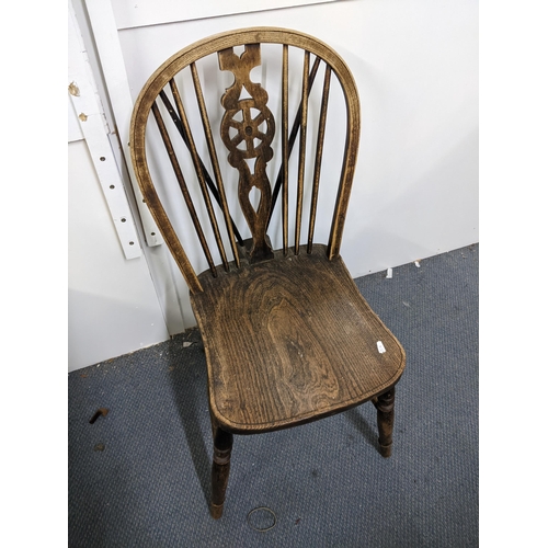 41 - A group of nine 19th century and later chairs to include a Regency style example with leather uphols... 