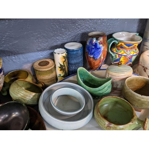 48 - A mixed lot of ceramics to include an Amhurst Japan ironside bowl on stand, a hand painted old Court... 