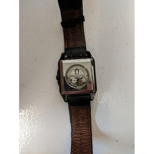 64 - A Bulova gents automatic wristwatch with square Bezel model no 98ABO
Location: cab
If there is no co... 