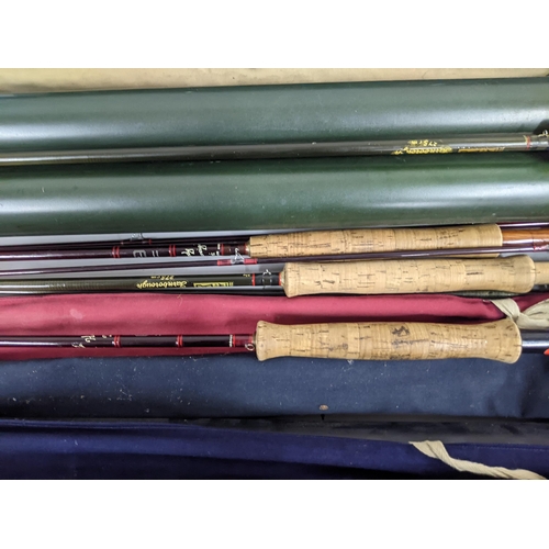 72 - Assorted angling rods to include The Church Hill Gold Dynaflex, a Hardy Sovereign, a Hardy Graphite ... 