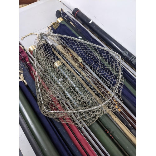 72 - Assorted angling rods to include The Church Hill Gold Dynaflex, a Hardy Sovereign, a Hardy Graphite ... 