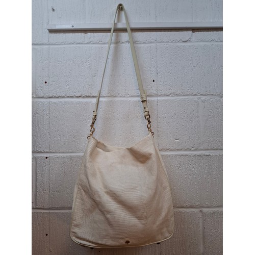 5 - Mulberry- An 'Evelina' cream leather hobo bag with lizard skin design, serial no:1584532, gold tone ... 