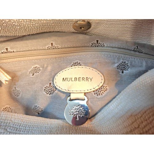 5 - Mulberry- An 'Evelina' cream leather hobo bag with lizard skin design, serial no:1584532, gold tone ... 