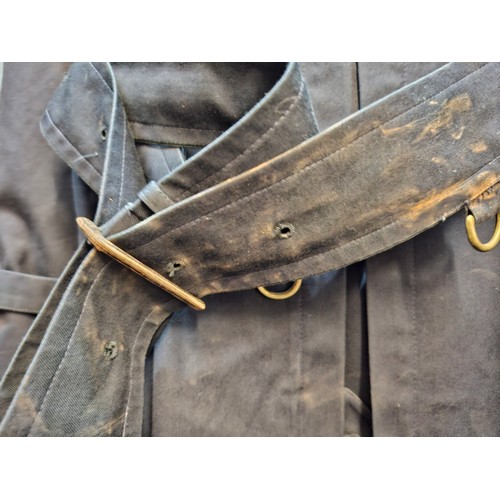 9 - Burberrys- A late 20th Century gents navy Kensington trench coat with navy buttons, double breasted,... 