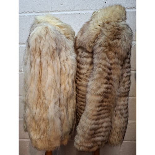 73 - Three vintage fur coats comprising a Saga Fox jacket, approx 38