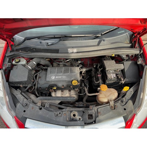 20A - A 2010 red Vauxhall Corsa D car, petrol, 66870 miles, Mot expired 8th December 2024, full service hi... 