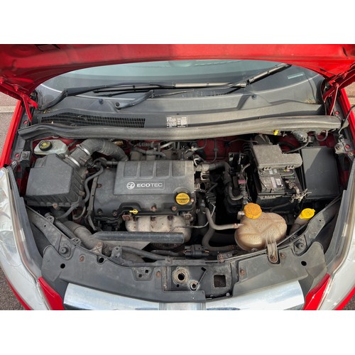 20A - A 2010 red Vauxhall Corsa D car, petrol, 66870 miles, Mot expired 8th December 2024, full service hi... 