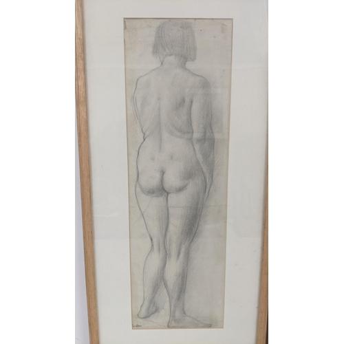 324 - Elizabeth Lampson - a pair of framed and glazed sketches depicting the back of a nude woman titled '... 