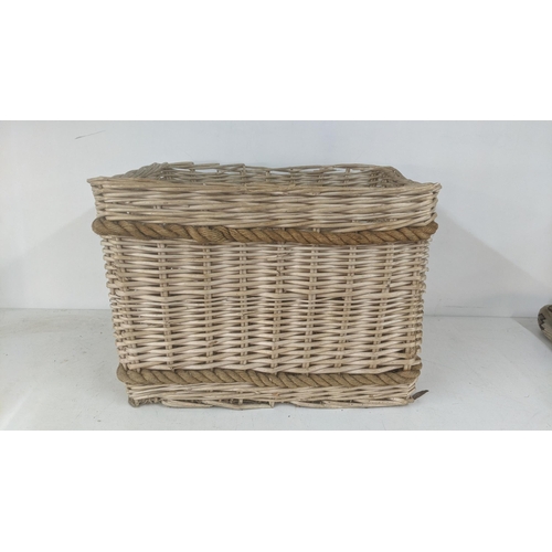 434 - A Wicker log basket with rope handles A/F, 47cm x 65cm
Location: SL
If there is no condition report ... 