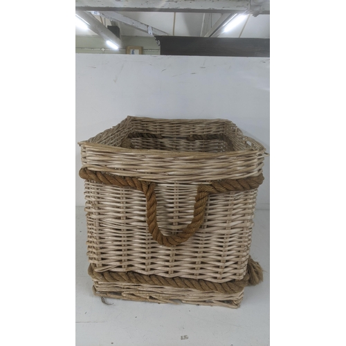 434 - A Wicker log basket with rope handles A/F, 47cm x 65cm
Location: SL
If there is no condition report ... 