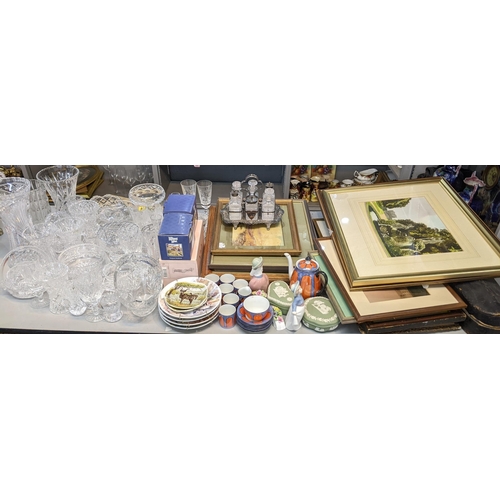 572 - A mixed lot to include pictures, glassware, silver plated condiments set and other items
Location:SL... 