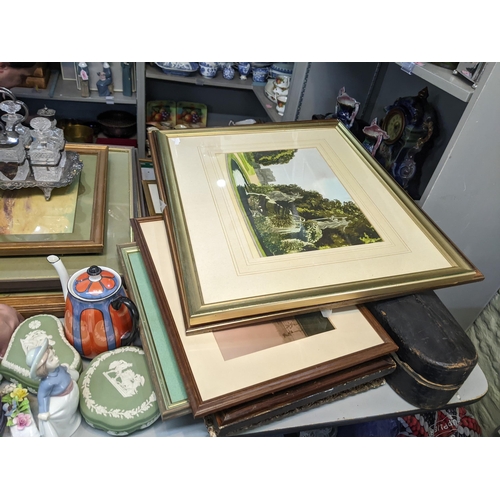 572 - A mixed lot to include pictures, glassware, silver plated condiments set and other items
Location:SL... 