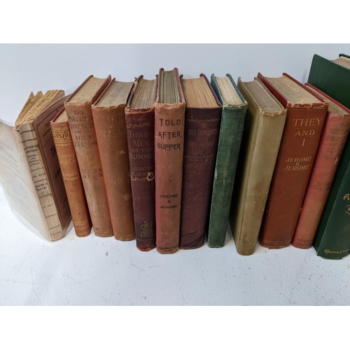 414 - A collection of vintage books from the author Jerome K Jerome to include first editions of 'Three me... 