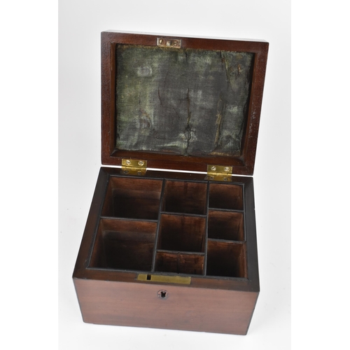 117 - Medical Interest - A 19th century mahogany apothecary box, hinged velvet lined cover enclosing an ar... 