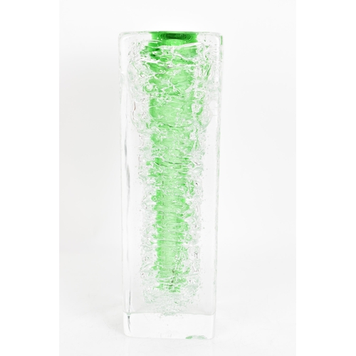 12 - Frantisek Vizner - Skrdlovice - A 1960s Whirlpool glass vase of rectangular form internally decorate... 