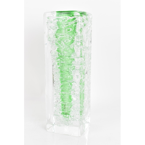 12 - Frantisek Vizner - Skrdlovice - A 1960s Whirlpool glass vase of rectangular form internally decorate... 