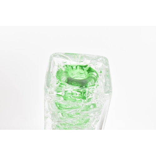 12 - Frantisek Vizner - Skrdlovice - A 1960s Whirlpool glass vase of rectangular form internally decorate... 