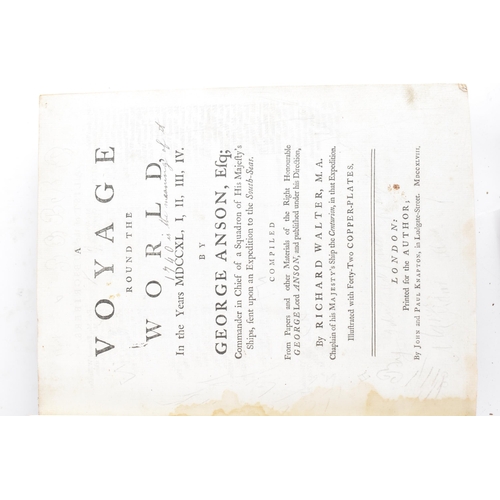 125 - Anson (George). A Voyage Round the World in the years MDCCXL, I, II, III, IV by George Anson, Esq., ... 