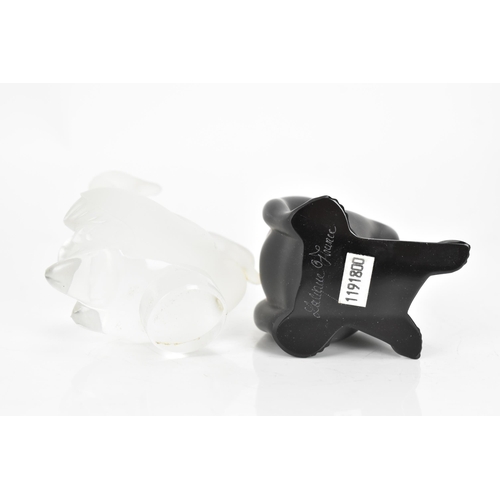 16 - A Lalique noir glass Nu Assis figure of a seated nude female from the yoga series, signed Lalique Fr... 