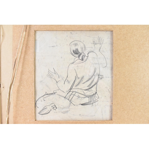 22 - Dame Laura Knight (1877-1970) Pencil on paper depicting an interior scene with figures, signed with ... 