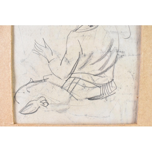 22 - Dame Laura Knight (1877-1970) Pencil on paper depicting an interior scene with figures, signed with ... 