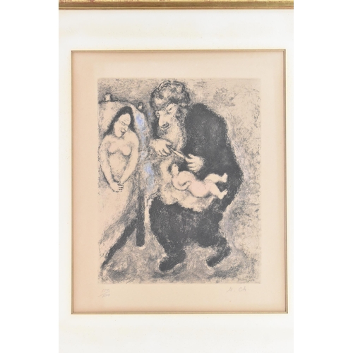 26 - Marc Chagall (1887-1985) A limited edition hand coloured etching, 'The Circumcision', from La Bible ... 