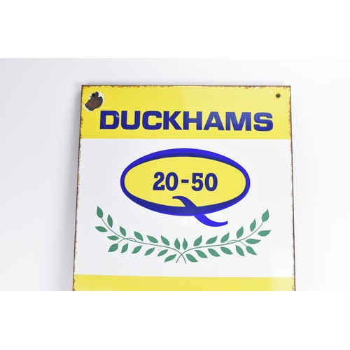 30 - A Duckhams 20-50 Motor Oil advertising enamel sign with central thermometer, by Burnham, London, 91.... 