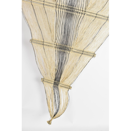 35 - Peter Collingwood O.B.E. (British 1922-2008) A Macrogauze linen and steel rods wall hanging, with me... 